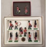 Boxed W Britain Scots Guards 10 Piece Band together with Two Special Collectors Edition KOSB Pipe