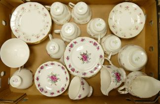 A lot containing two part teasets, Duchess China "Marie" and Queen Anne floral part set.