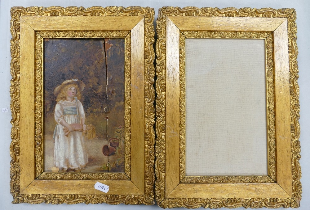 Two Victorian Gilt Frames. One with Unpainted Contemporary Winsor & Newton Canvas, the other with