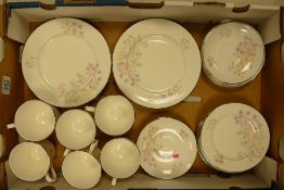 Marlborough floral tea and dinner ware to include 6 trios and 6 salad plates (1 tray)