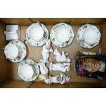 A collection of Royal Doulton Snowman figures, character jug, cups and saucers etc