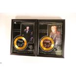 Legends of Music prints with gold disc of Joe Longthorne and similar,L23.5cm H32cm (2)