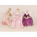 Three Royal Doulton Lady Figures to include Charlotte HN2421, Mother and Baby HN3348 and A Hostess