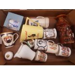 A mixed collection of ceramic items to include a Wade 'Dewar's White Label' advertising jug, P&K