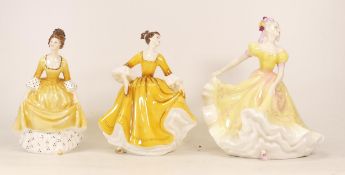 Three Royal Doulton Lady Figures to include Ninette HN2379, Stephanie HN2807 and Coralie HN2307 (3)
