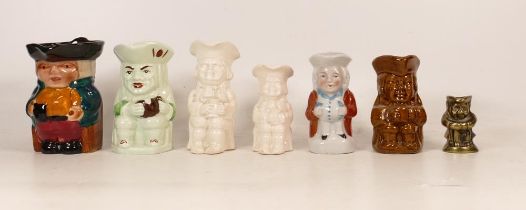 Seven Miniature Toby Jugs to include Cornish Mead The Honeymoon Drink, two Brakenlea Pottery