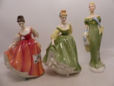 Three Royal Doulton Lady Figures to include Fair Lady (Coral Pink) HN2835, Lorna HN2311 and Fair