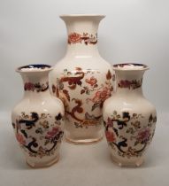 Three Masons Mandalay Pattern Vases of Varying Sizes and Coulourways. Height of tallest: 31cm (3)
