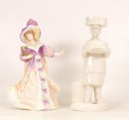 Royal Doulton Lady Figure Lily Lady Doulton 1995 HN3626 together with a Gladstone Pottery Figure