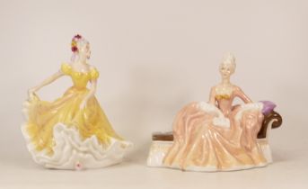 Two Royal Doulton lady Figures to include Reverie HN2306 (seconds) and Ninette HN2379 (seconds) (2)