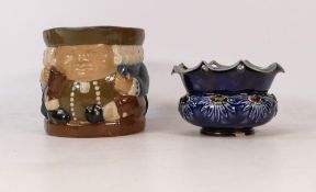 Doulton Lambeth Stoneware Items to include Small Pierced Pot incised EP for Emily J Partington