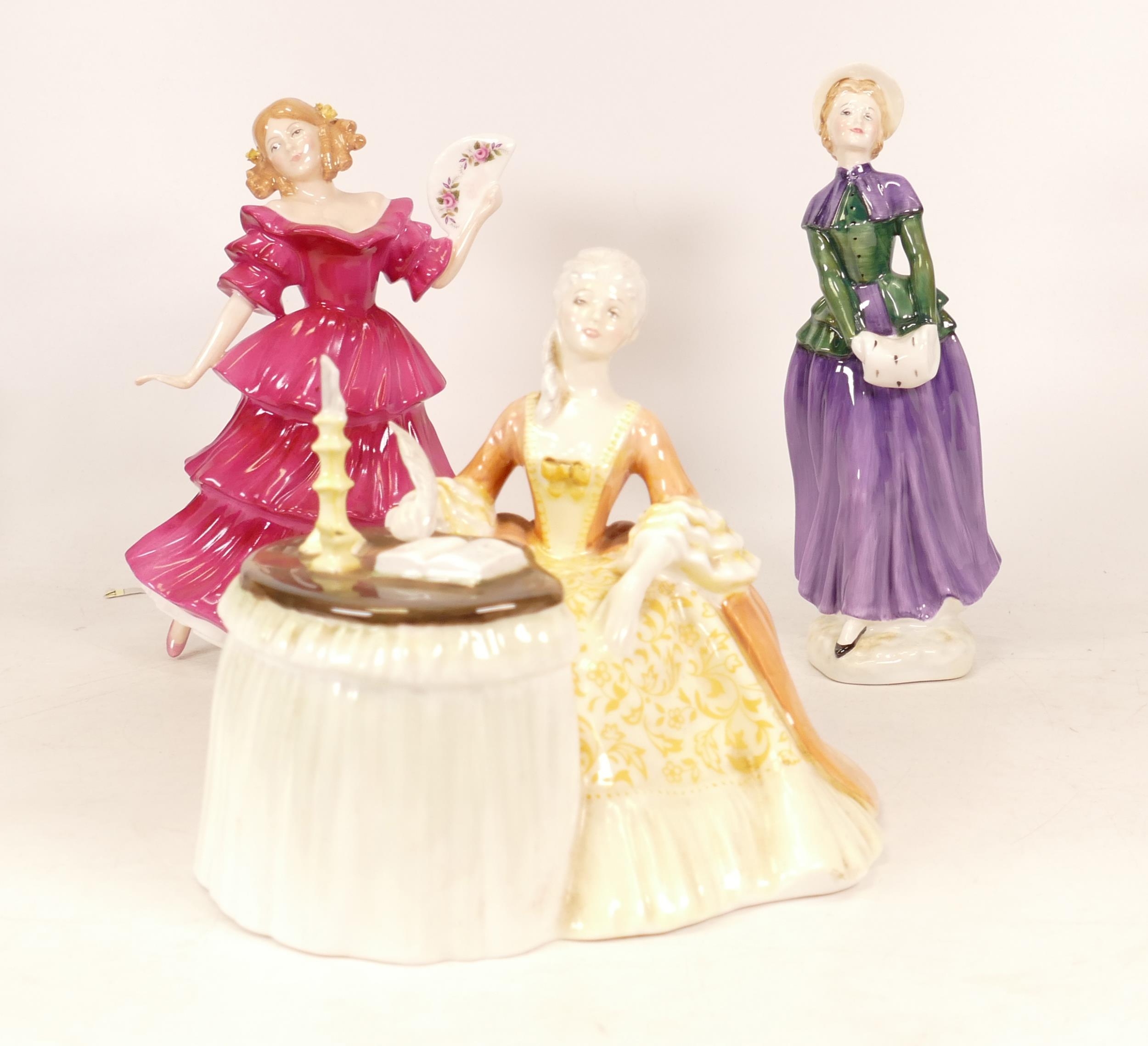 Three Royal Doulton lady Figures to include Meditation HN2330, Florence HN2745 and Figure of the