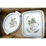 A collection of Portmeirion Botanic patterned items including oval & rectangular serving platters