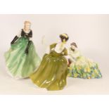Three Royal Doulton Lady Figures to include Solitude HN2810, Vanessa HN3918 and Simone HN2378 (3)