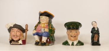 Four Ceramic Figures to include Royal Doulton Small Character Jugs Aramis D6454, Stiggins Dickens