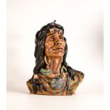 The Academy Resin Bust of Native Red Indian, height 31.5cm