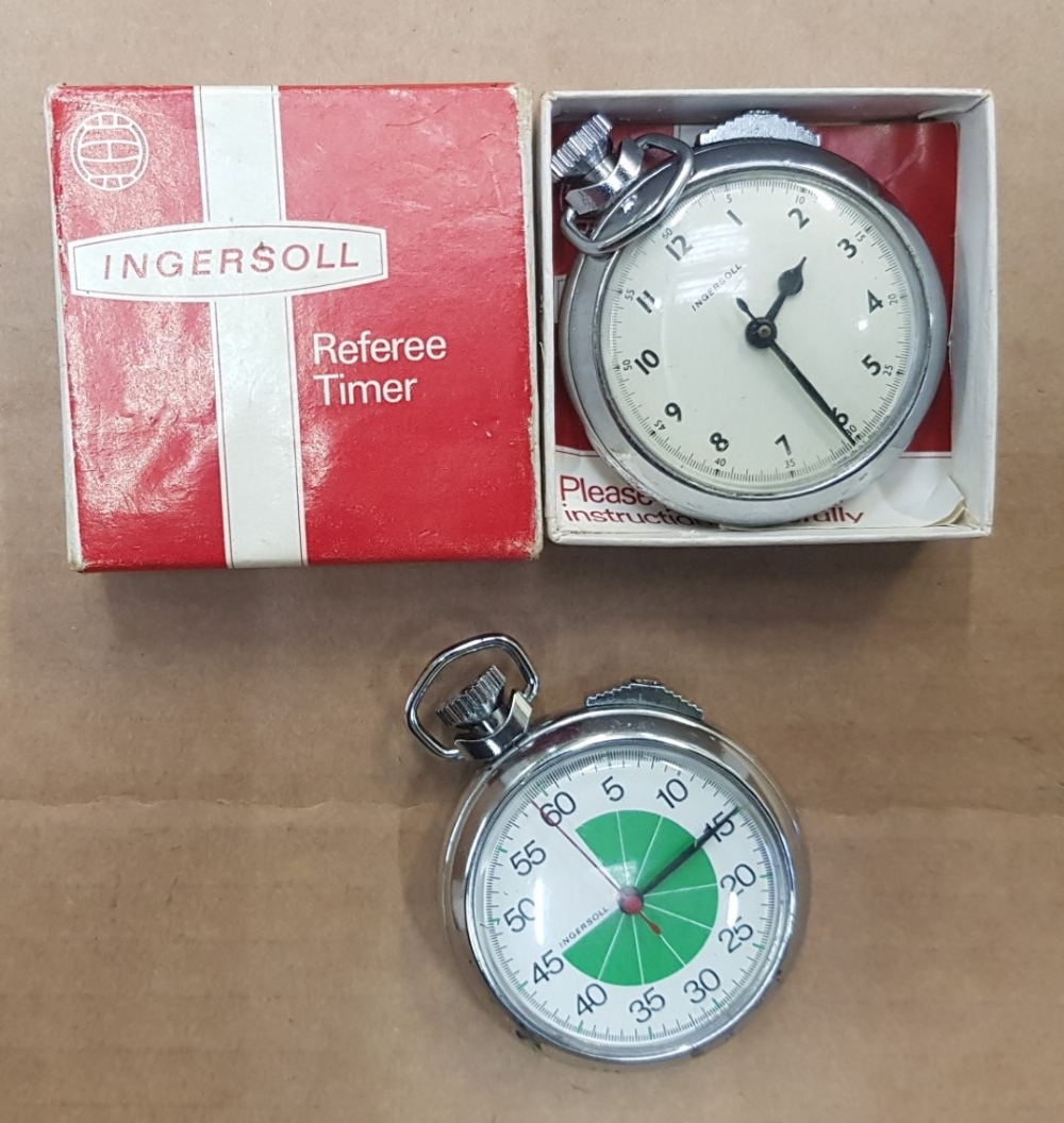 Ingersoll boxed 'Referee Timer' pocket watch together with an Ingersoll stopwatch (2).