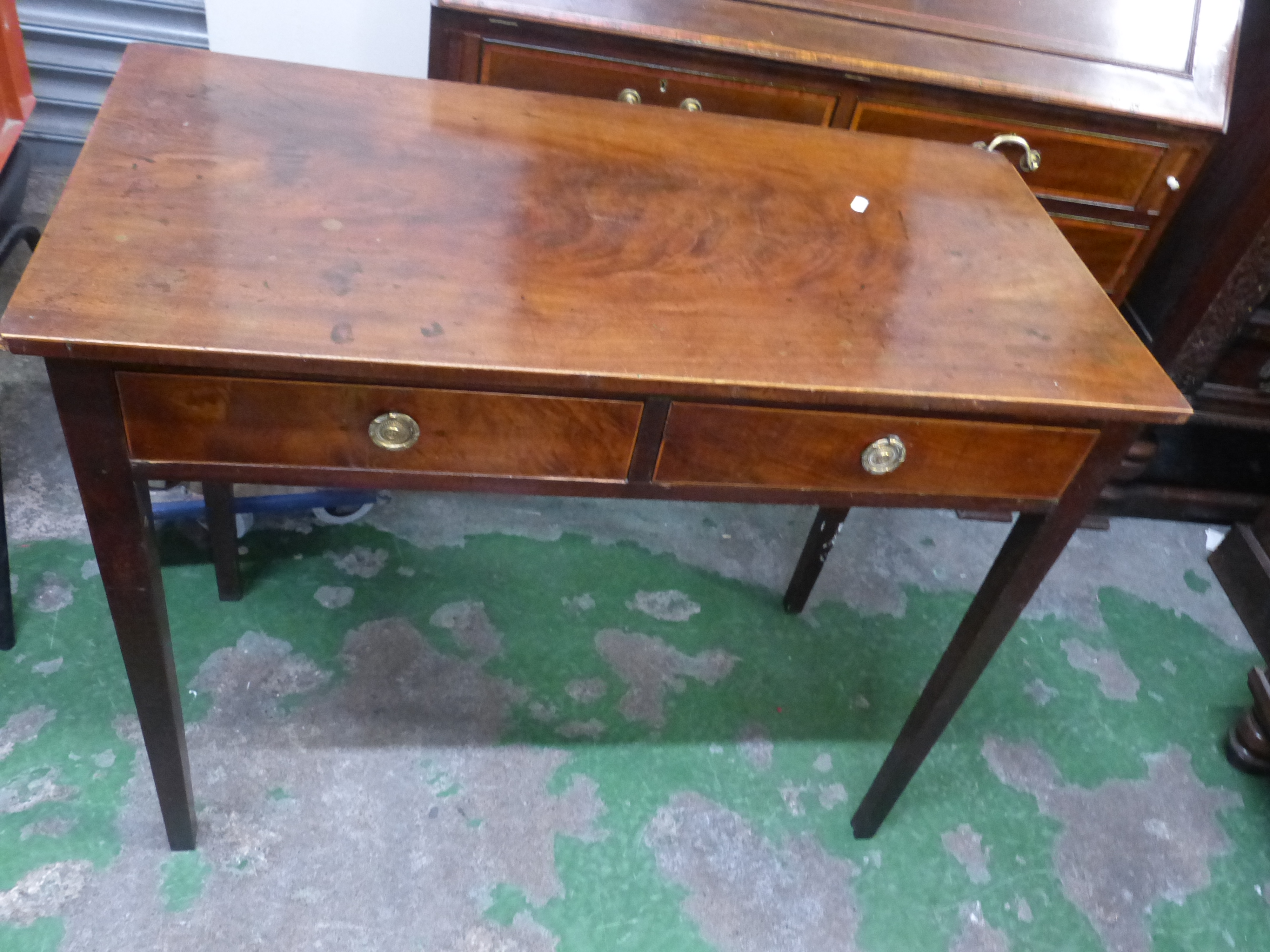 Vintage 19th Century Mahogany writing table/ desk 76cm H x 90cm W