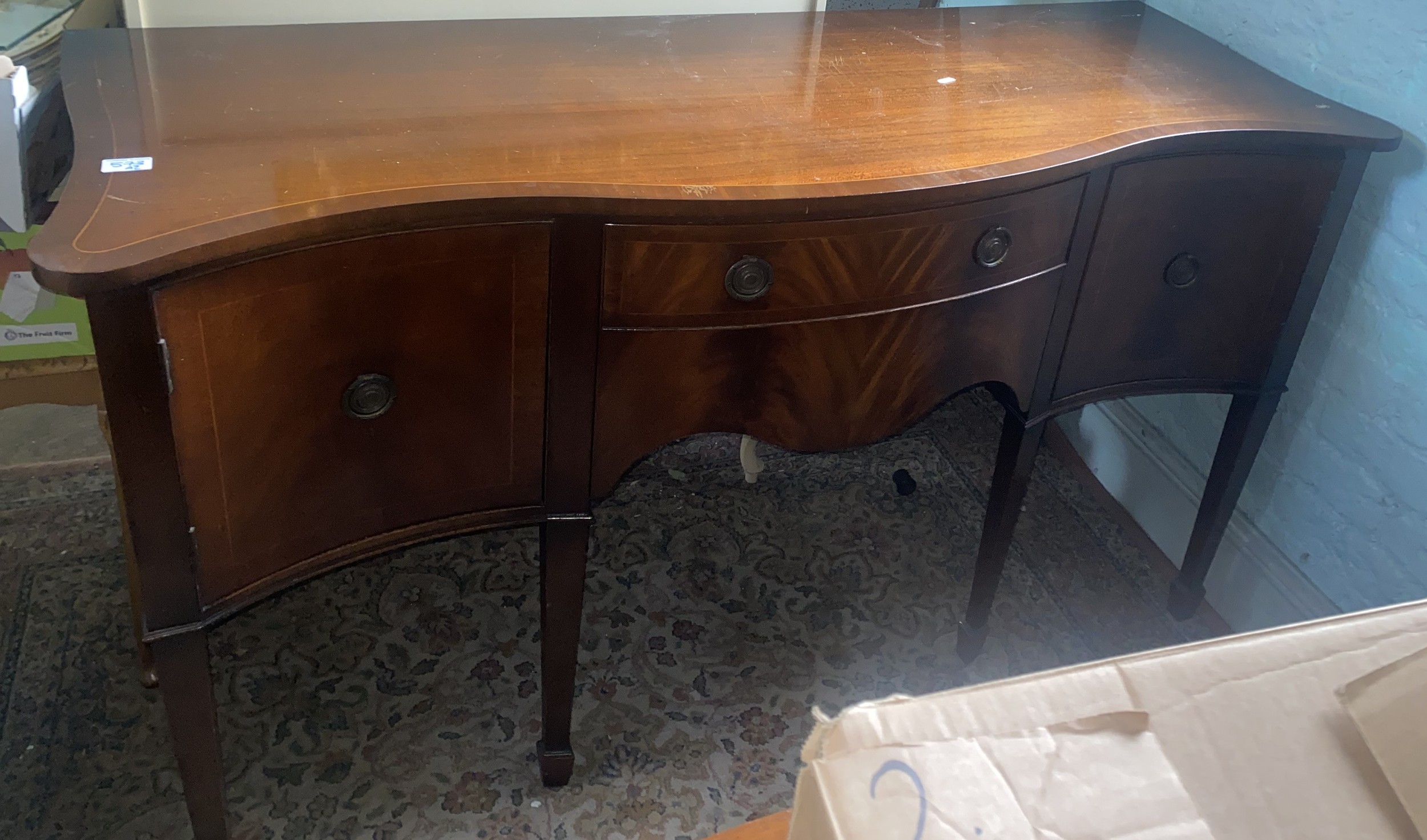 Bevan Funnell 'Reprodux' inlaid sideboard, 2 doors and 1 drawer, 153cm wide.