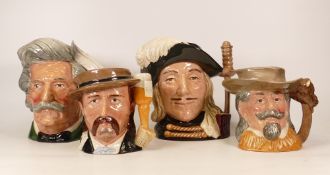 Four Royal Doulton Character Jugs to include Wild Bill Hickock D6736, Buffalo Bill D6735, Aramis
