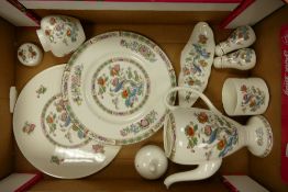 A Collection of Wedgwood Kutani Crane Pattern Coffee and Dinnerware to include Coffee Pot, Gateaux