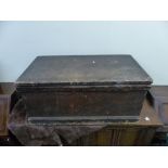 Vintage Oak blanket box with brass handles 94.5cm W x 51cm x 46cm H