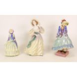 Three Royal Doulton Lady figures to include Biddy HN1445, Pantaloons HN1362 and Grand Manner