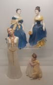 Four Ceramic Lady Figures to include Royal Doulton Adrienne, Buddies HN3396, Melanie HN2271 together