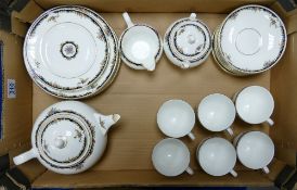 A Wedgwood Osbourne Pattern 21 Piece Teaset with Three Extra Trio Plates. Teaset includes Teapot,