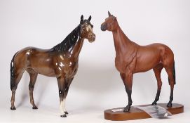 Beswick connoisseur horse of Red Rum (ear a/f) together with large Hunter 1734 (2)