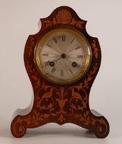 Henry Mark of Paris, Marquetry inlay Mantle clock with Regency bird and rocaille motifs, Serial