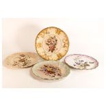 Four Carlton ware Ivory Blushware relief moulded Plates in the Poppy, Clematis, and Nasturtium