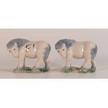 Two Wade Shetland pony figures, one marked F1, initials to base and dated 24/11/04. Height 7cm. This