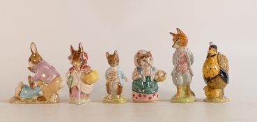 A collection of Beswick Beatrix Potter BP3 to include Mrs Rabbit, Mr Benjamin Bunny, Foxy