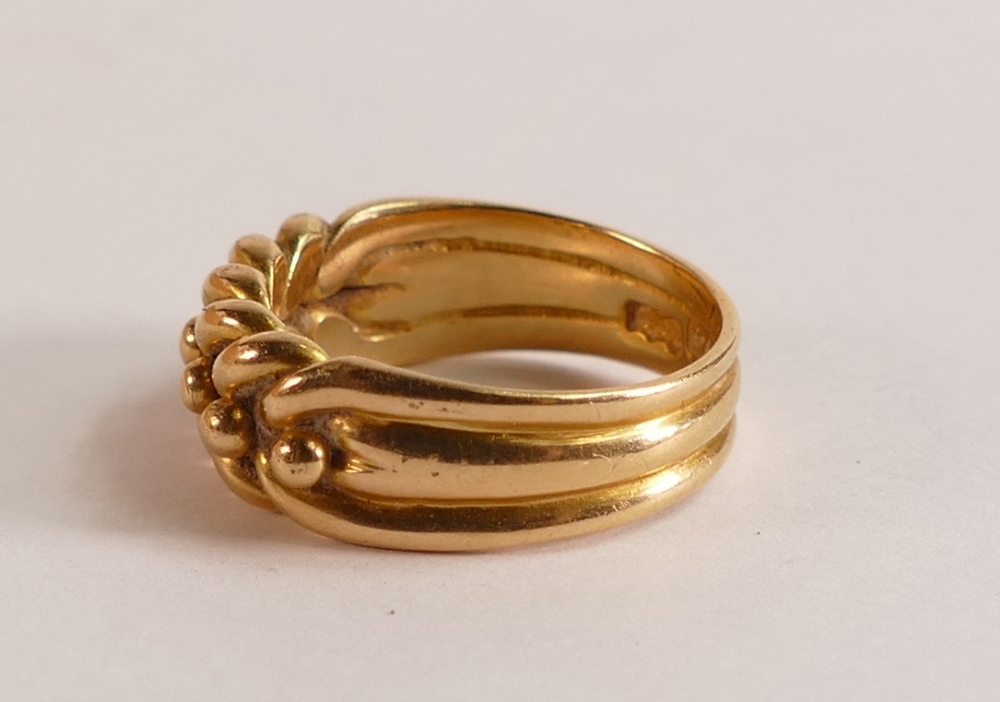 18ct gold hallmarked gents knot ring size N, weight 7.43. - Image 3 of 3