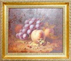 Frederick H. CHIVERS, (1881-1965). Oil painting on board of mixed fruit, dated 1935, 25cm x 30cm