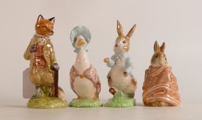 A collection of Beswick Beatrix Potter BP4 to include Mr Tod, Poorly Peter Rabbit, Peter Rabbit &