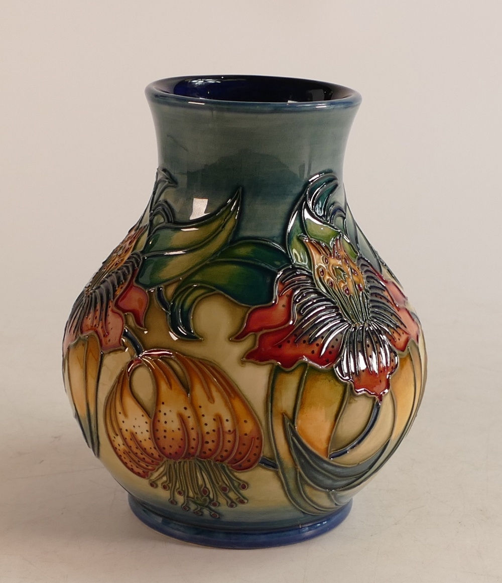 Moorcroft Tiger Lily vase . Height 15.5cm