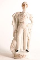 Mid-Victorian Staffordshire figure of Wellington modelled in dress uniform. Decorated in White and