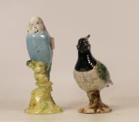 Beswick Blue Budgie 1217B together with Lapwing 2418 (2)