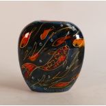Anita Harris Koi- Carp Purse Vase, Gold Signed, height 12cm