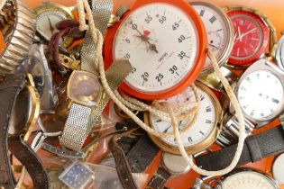 Large quantity of vintage gents & ladies wrist, stop & pocket watches, from the estate of a