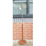 Mid-Century Teak and Brass Standard Lamp with fitting. Height: