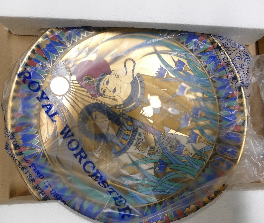 Four Boxed Royal Worcester Legends of the Nile Plates to include Tutankhamun and His Queen, - Image 3 of 5