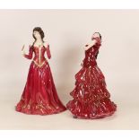 Royal Worcester limited edition lady figure The Fair Maiden of Astolat (a/f) together with
