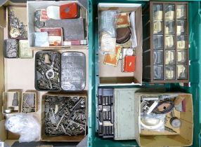 A large job lot collection from the estate of a jeweller / watchmaker - Includes clock parts, new