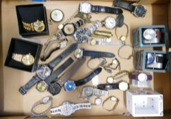 A collection of modern and vintage ladies and men watches to include Seiko 5 , Oshen, Citizen,