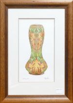 Moorcroft Flame of the Forest Patterned Philip Gibson 98 Print, frame size 59cm x 43cm