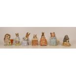 Beswick Beatrix potter figures to include Diggory Diggory Delvet, Old Mr. Brown, Aunt Pettitoes,