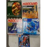 A collection of Meccano Kits to include Army Multikit, Motorised Meccaniodies from Deep Space, Space